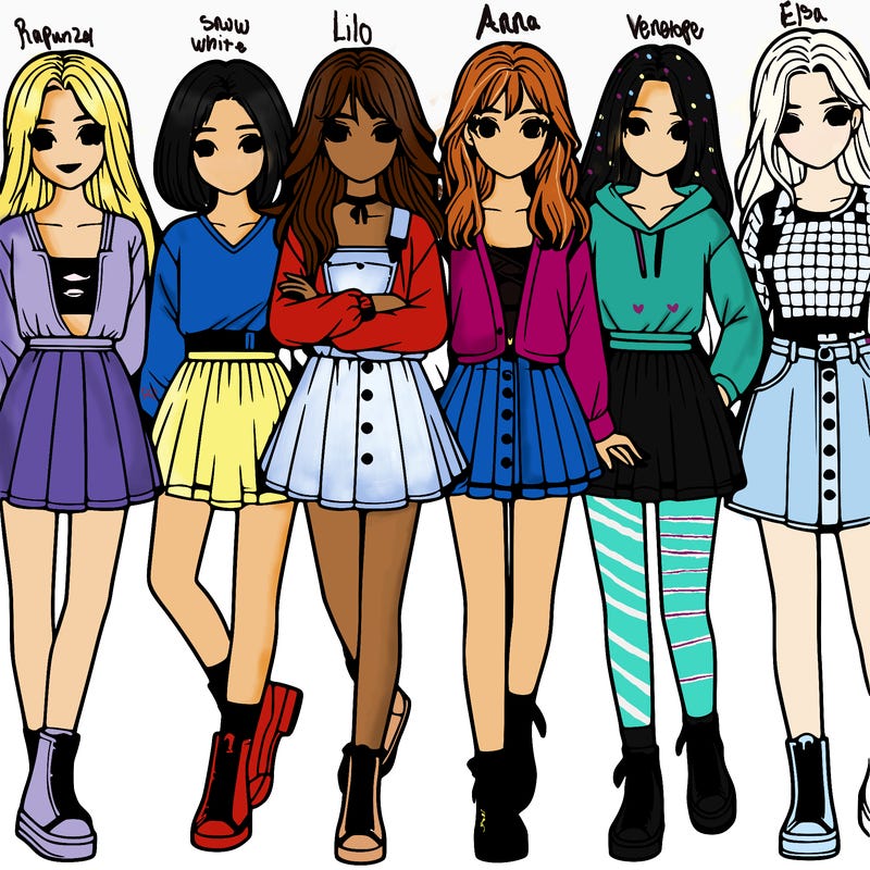 a group of girls realistic