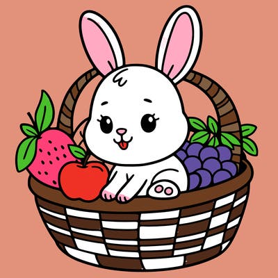 bunny in a fruit basket