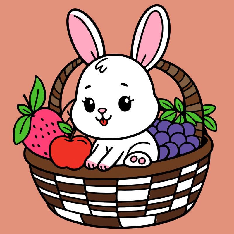 bunny in a fruit basket