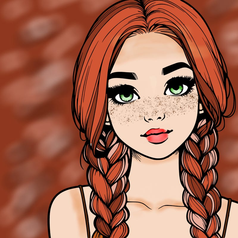 realistic girl with braids