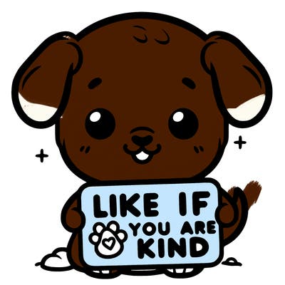 make a sign that says like if you are kind with a cute little dog