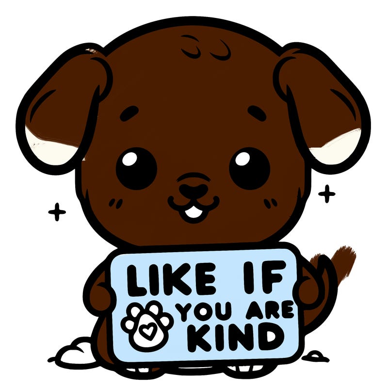 make a sign that says like if you are kind with a cute little dog