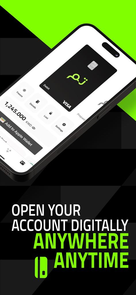 Tam - Digital Banking - Interface do aplicativo bancário móvel Tam em um smartphone mostrando um cartão de débito virtual e texto promocional de abertura de conta digital.