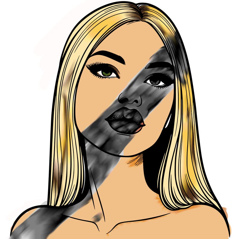 realistic woman with full lips