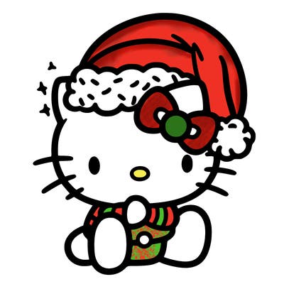 hello kitty in a santa hat