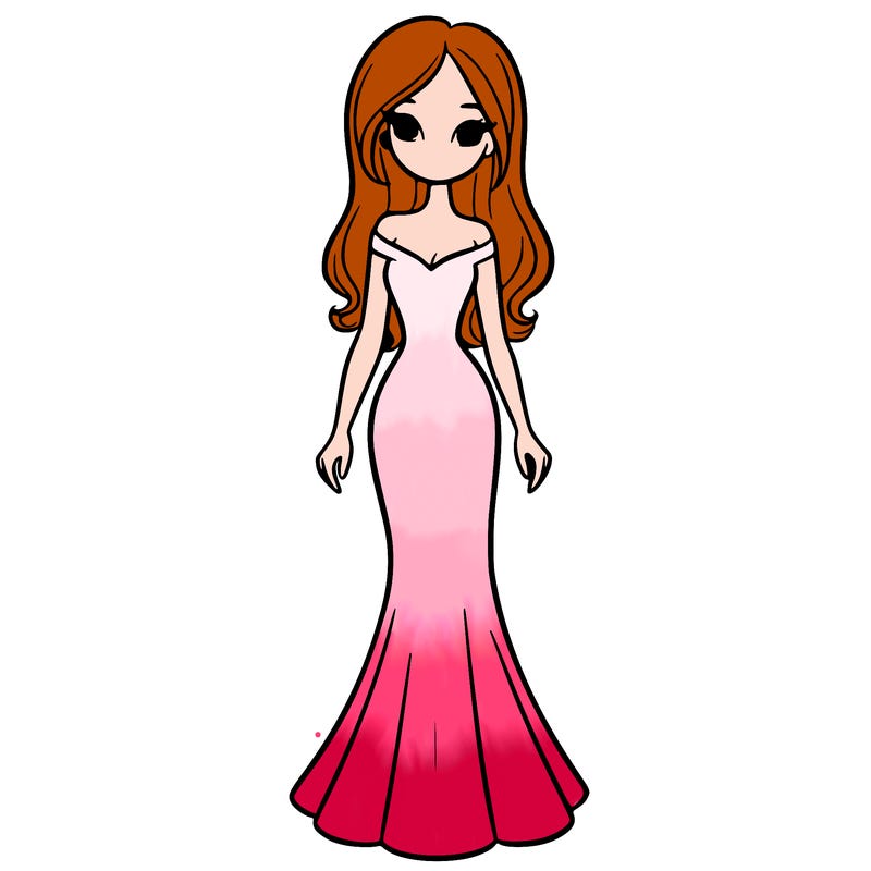 girl in long fitted dress