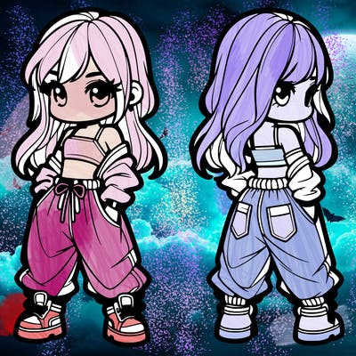 girl in crop top and baggy pants