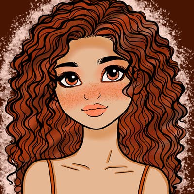 realistic girl with curly hair