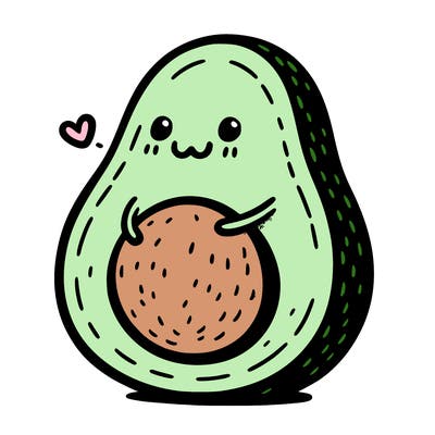 an avocado hugging an avocado