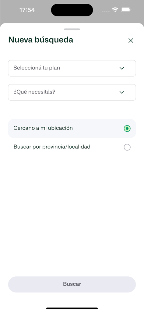 Avalian - Search interface of the Avalian app for finding medical providers based on plan and location