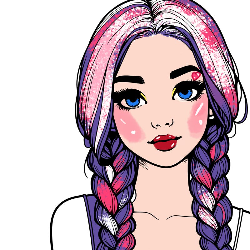 realistic girl with braids