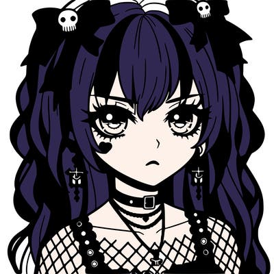 goth anime girl