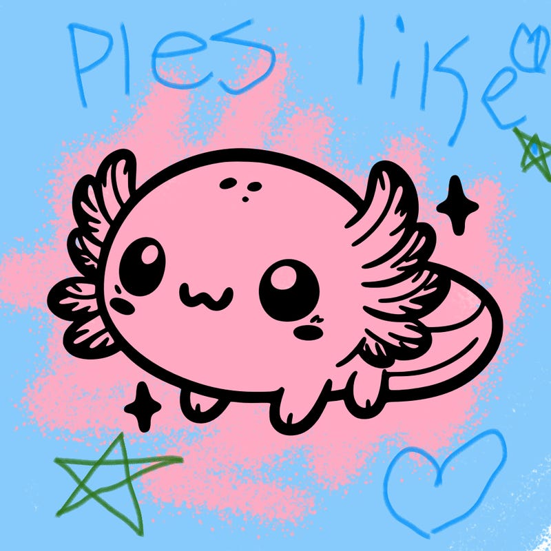 cute easy baby axolotl