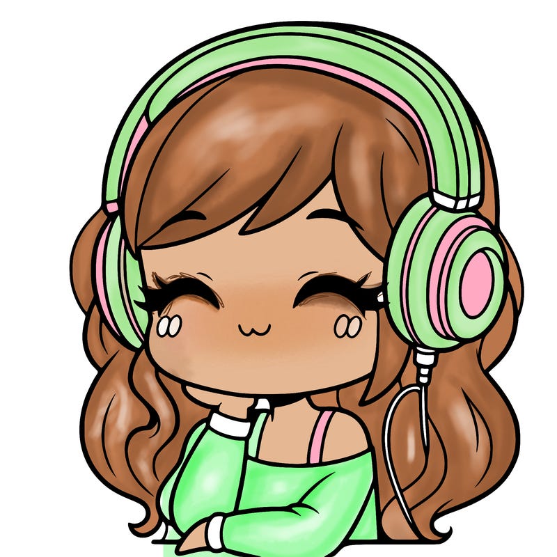 girl with headphones