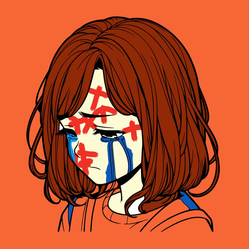 realistic girl crying