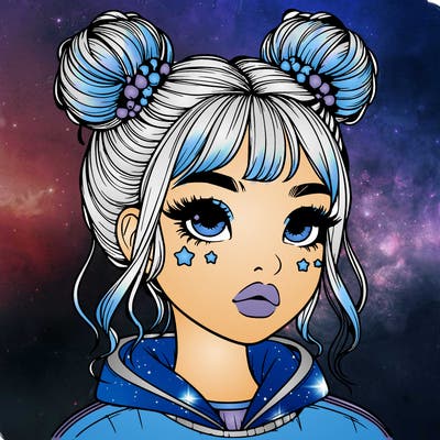 realistic girl with space buns