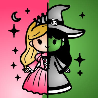 split princess and witch