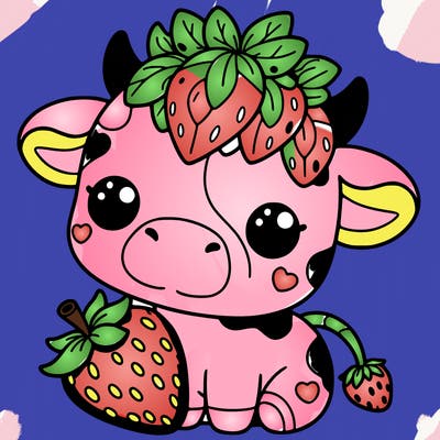 cute strawberry cow