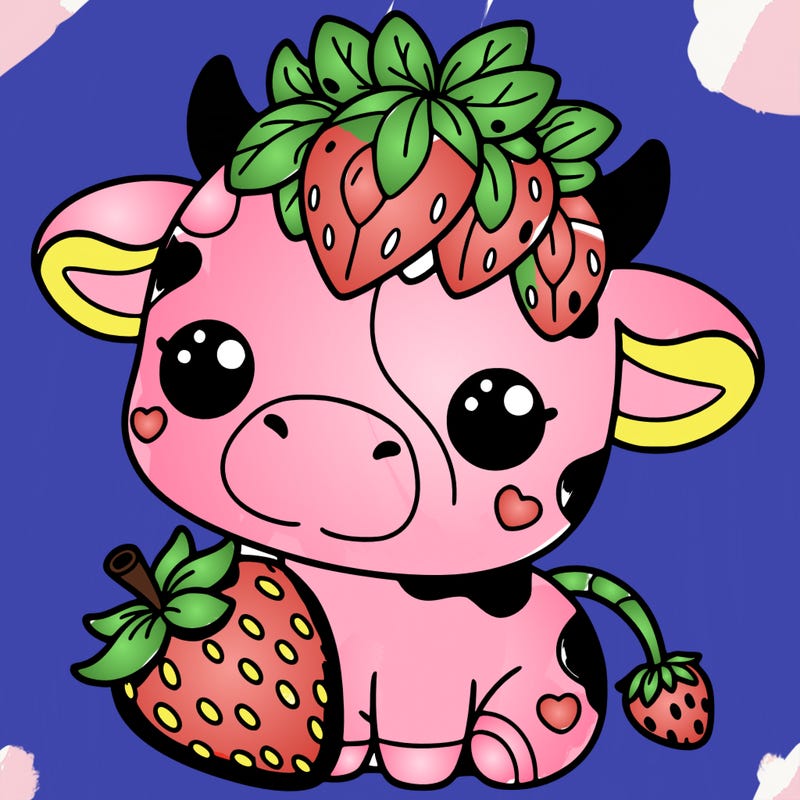 cute strawberry cow