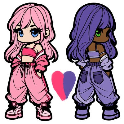 girl in crop top and baggy pants