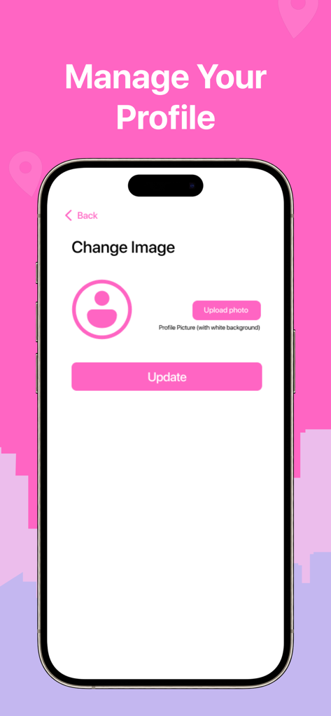 LadyGo Driver - Profile management screen in the LadyGo Driver app with an option to change the profile image