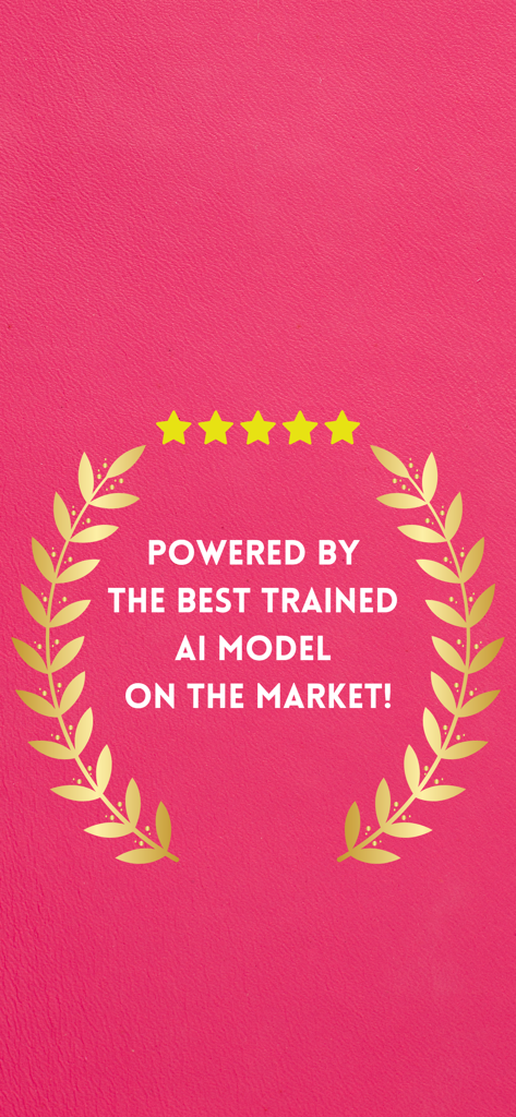 Promotional graphic for YesMovies stating it is powered by the best trained AI model on the market with a five star rating and golden laurel wreath on a pink background