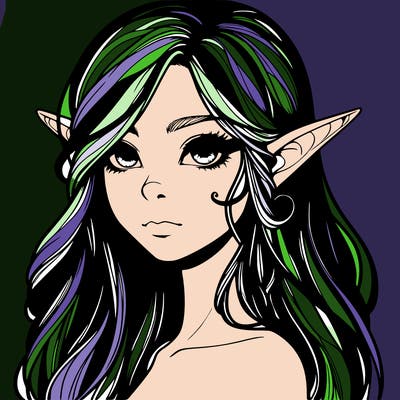 elf girl realistic dark fantasy