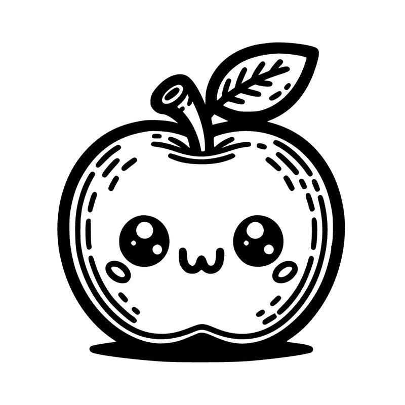 apple with cartoon face