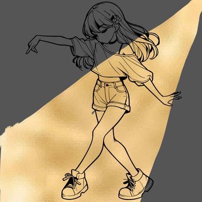 realistic girl danceing