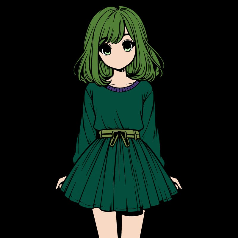 realistic girl with a skirt on