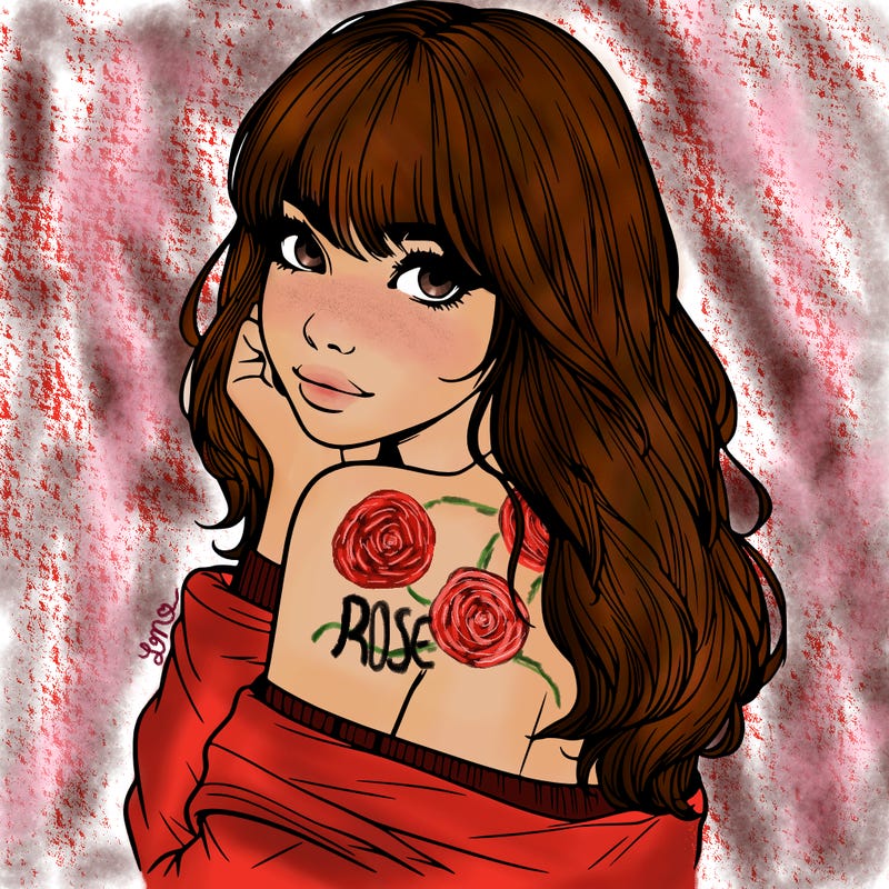 realistic girl with bangs looking over her shoulder