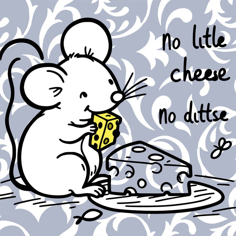 mouse eating cheese