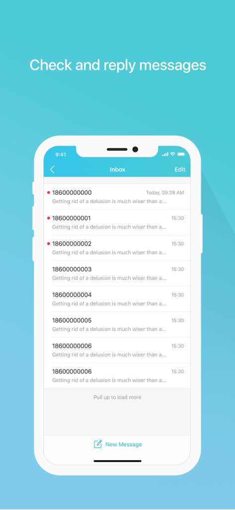 TP-Link tpMiFi app screen showing the SMS message inbox and reply interface.