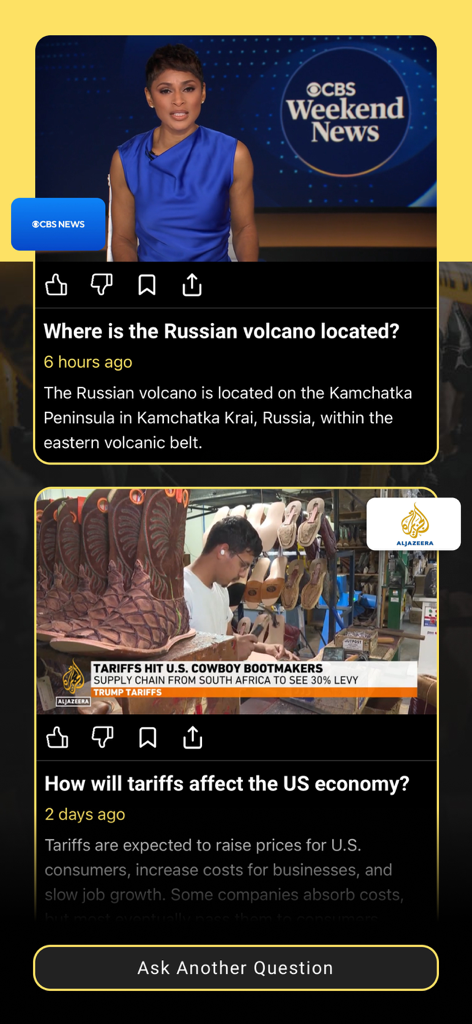 LeadStory - LeadStory AI news search feature providing video answers from major news outlets