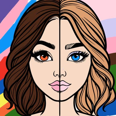 realistic girl split half