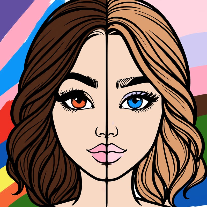 realistic girl split half