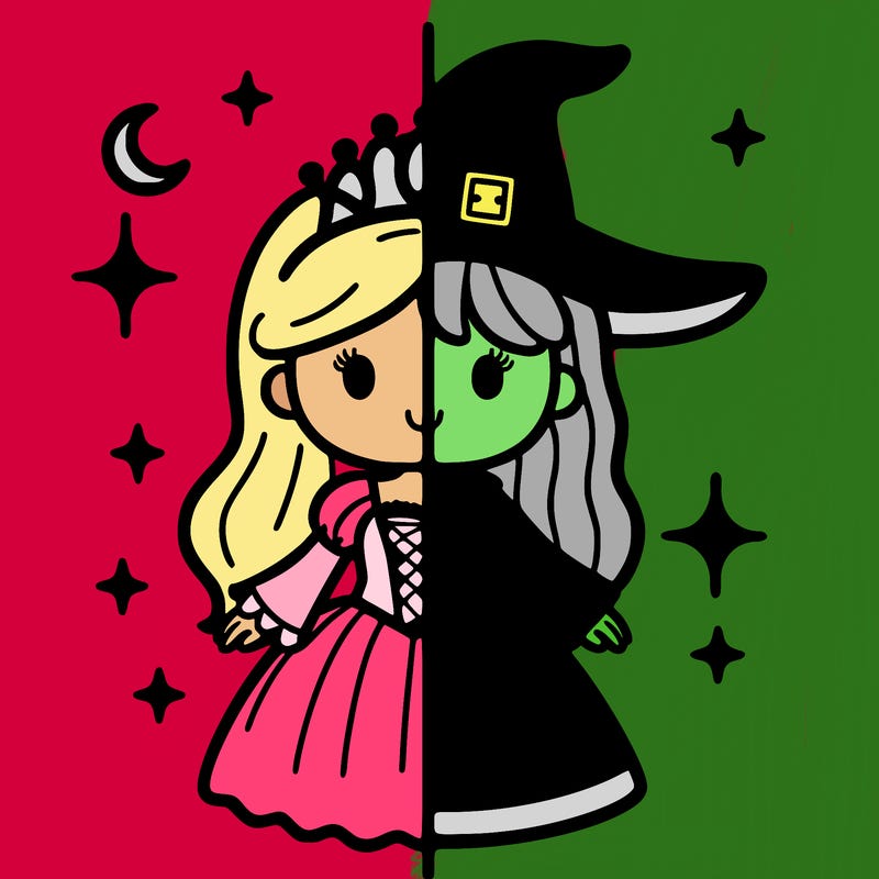 split princess and witch