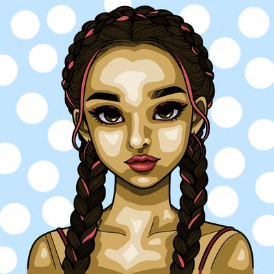 realistic girl with braids