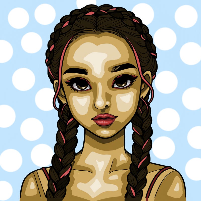 realistic girl with braids