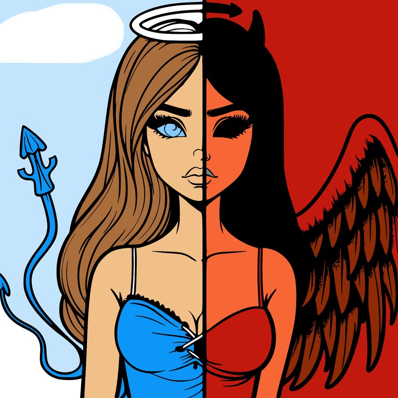 devil vs angel realistic girl