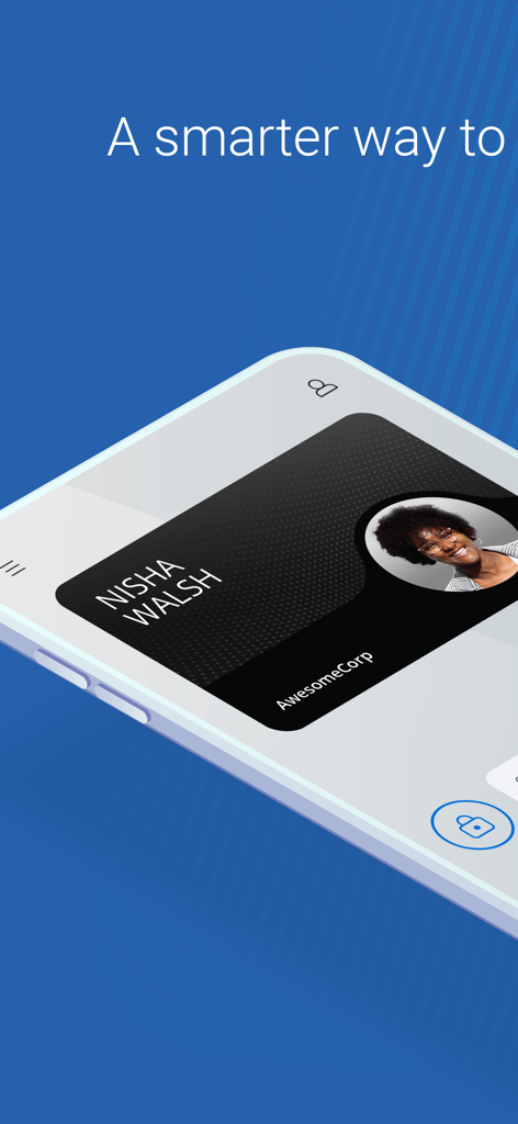 Tela de smartphone exibindo um crachá de identificação digital dentro do aplicativo Avigilon Alta Open