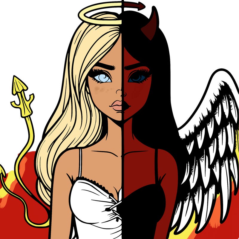 devil vs angel realistic girl