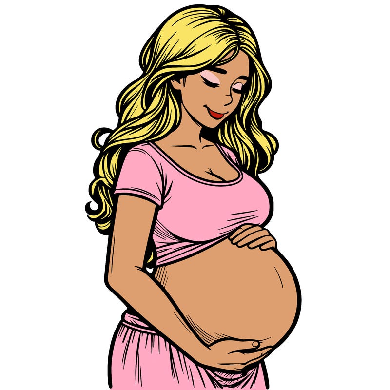 woman heavily pregnant realistic