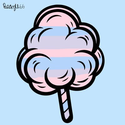 a single cotton candy