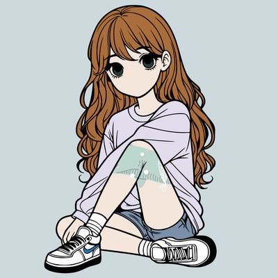 girl sitting realistic