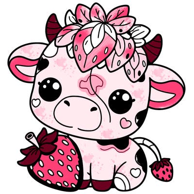 cute strawberry cow