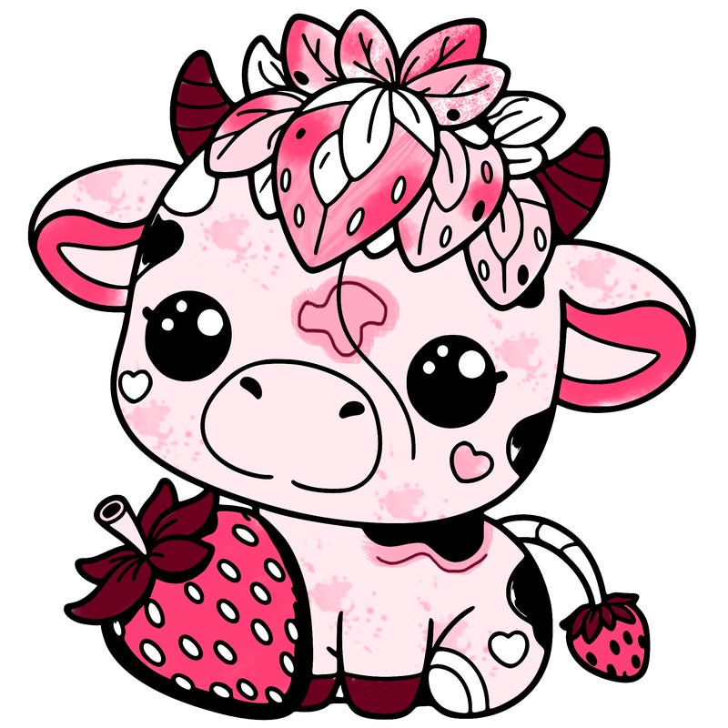 cute strawberry cow