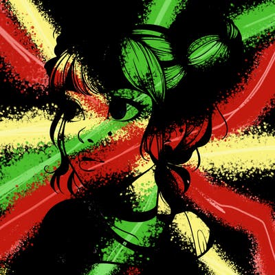 realistic girl with spacebuns