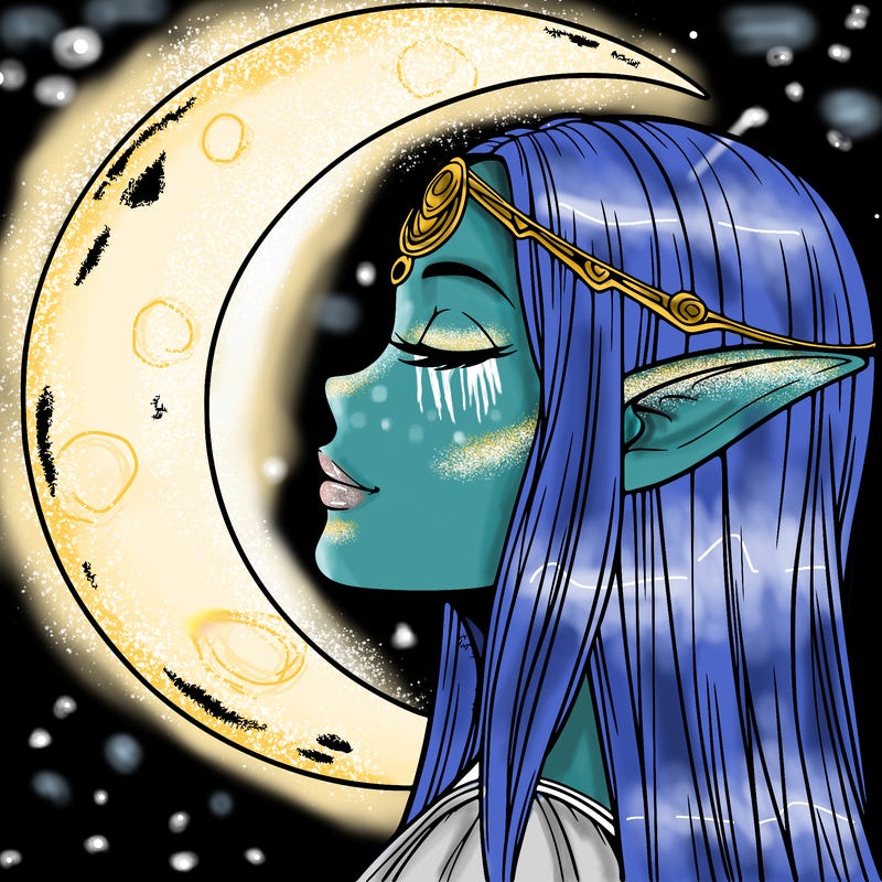 a realistic moon elf