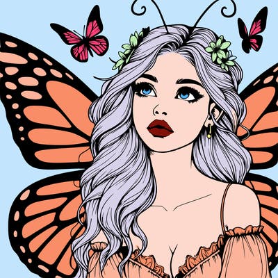 butterfly fairy realistic girl